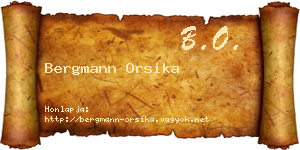 Bergmann Orsika névjegykártya